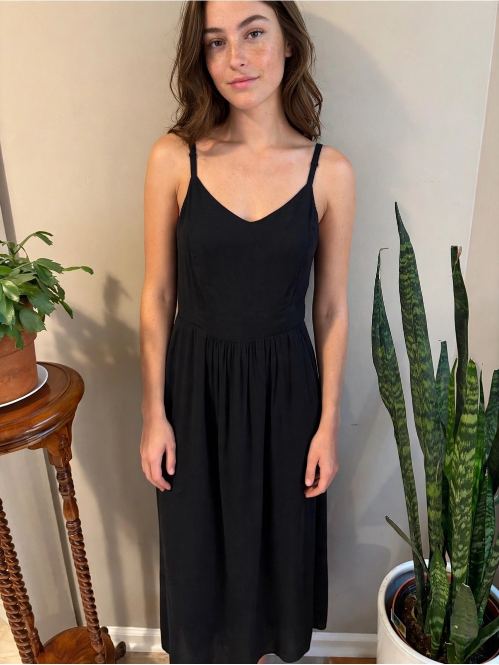 Old Navy Black Spaghetti-Strap Midi Dress